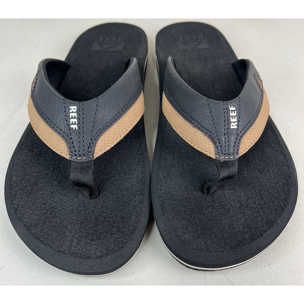 Reef Men's Black Brown Phantom Cushion Flip Flops Size 11